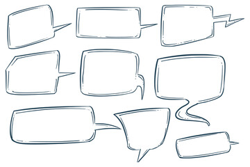 Wall Mural - hand drawn cartoon thinking shapes set sketch