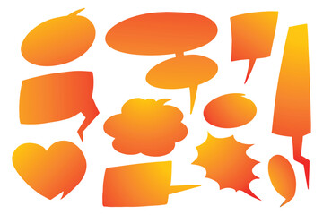 Wall Mural - hand drawn orange speech bubble set design