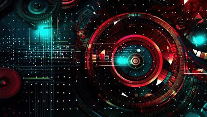 Poster - Futuristic interface, Screen design Callout stickers, info call panels and modern digital information. Technical digital information blocks