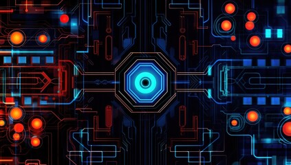 Poster - Futuristic interface, Screen design Callout stickers, info call panels and modern digital information. Technical digital information blocks