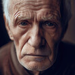 Portrait Of A Depressed Elderly Gentleman - AI Image