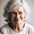 Close-Up Portrait Of A Happy Elderly Lady - AI Image