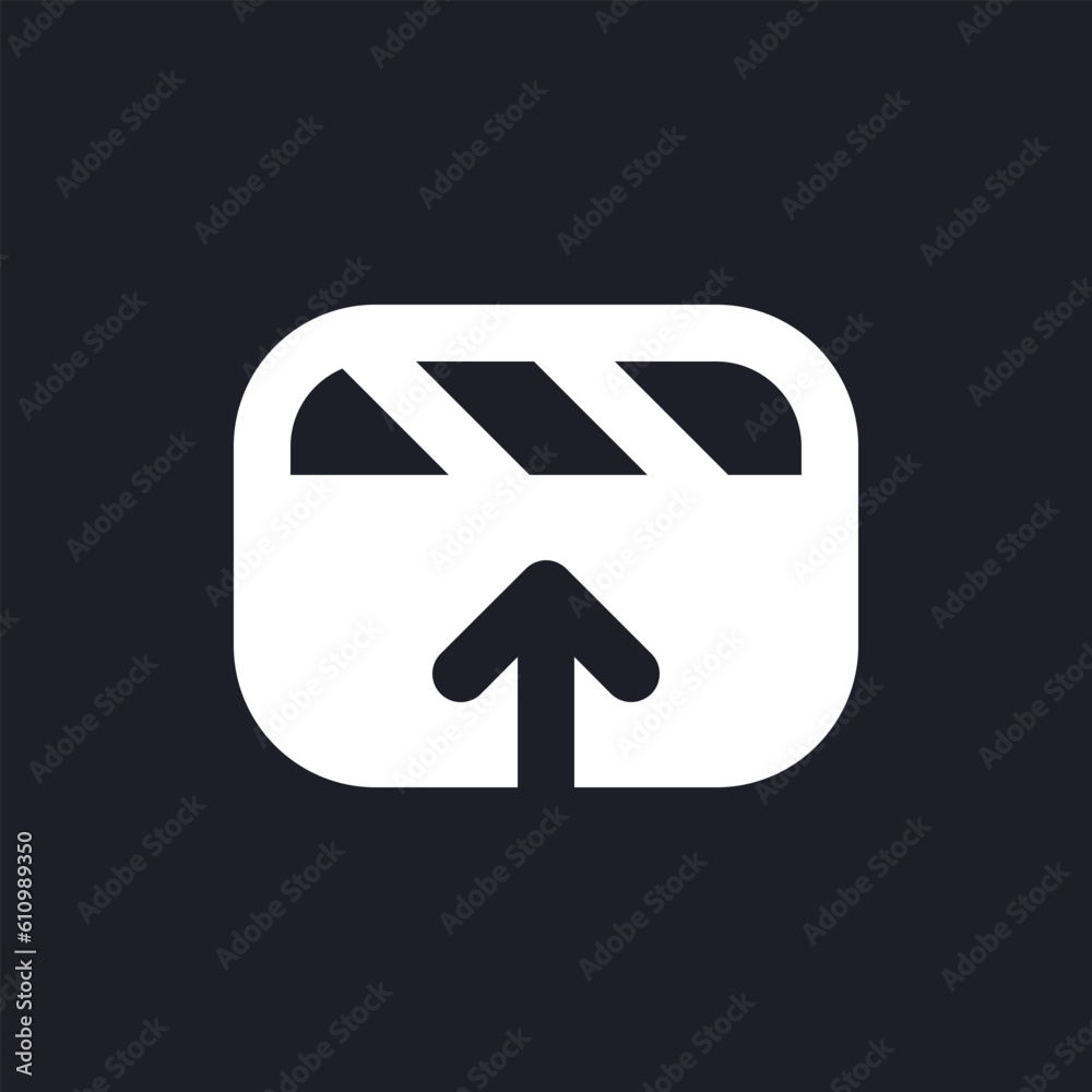 Export video file white pixel perfect solid ui icon. Save footage to ...