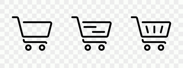 Poster - Shopping cart icon set. Shopping trolley sign. Vector illustration.