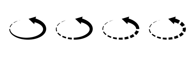Poster - Circle arrows icon set. Rotating, refresh, reload, arrows signs. Spinning symbol. Vector illustration.