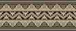 Vector black and gold seamless Indian ornament. Ethnic national border, India frame..