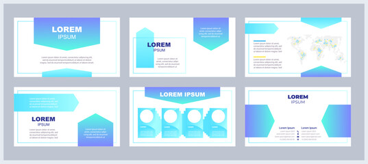 Marketing analytics presentation templates set. Product launch. Advertising campaign. Customer engagement. Ready made PPT slides on white background. Graphic design. Arial, Myriad Pro fonts used