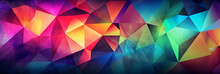Colorful Abstract Background Wallpaper With Geometric Structures In Clashing Colors, Banner, Generative AI