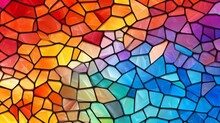 Multicolored Stained Glass With An Irregular Pattern. Generative Ai