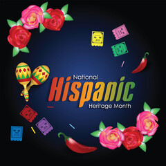 Wall Mural - Hispanic National Heritage Month in September and October. Hispanic and Latino culture. Latin American patterns. Vector