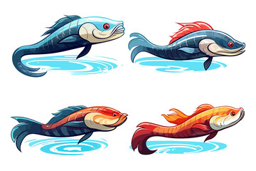 Poster - Unagi  set collection graphic clipart design.Generative AI