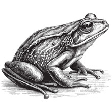 Hand Drawn Engraving Pen And Ink Frog Vintage Vintage Vector Illustration