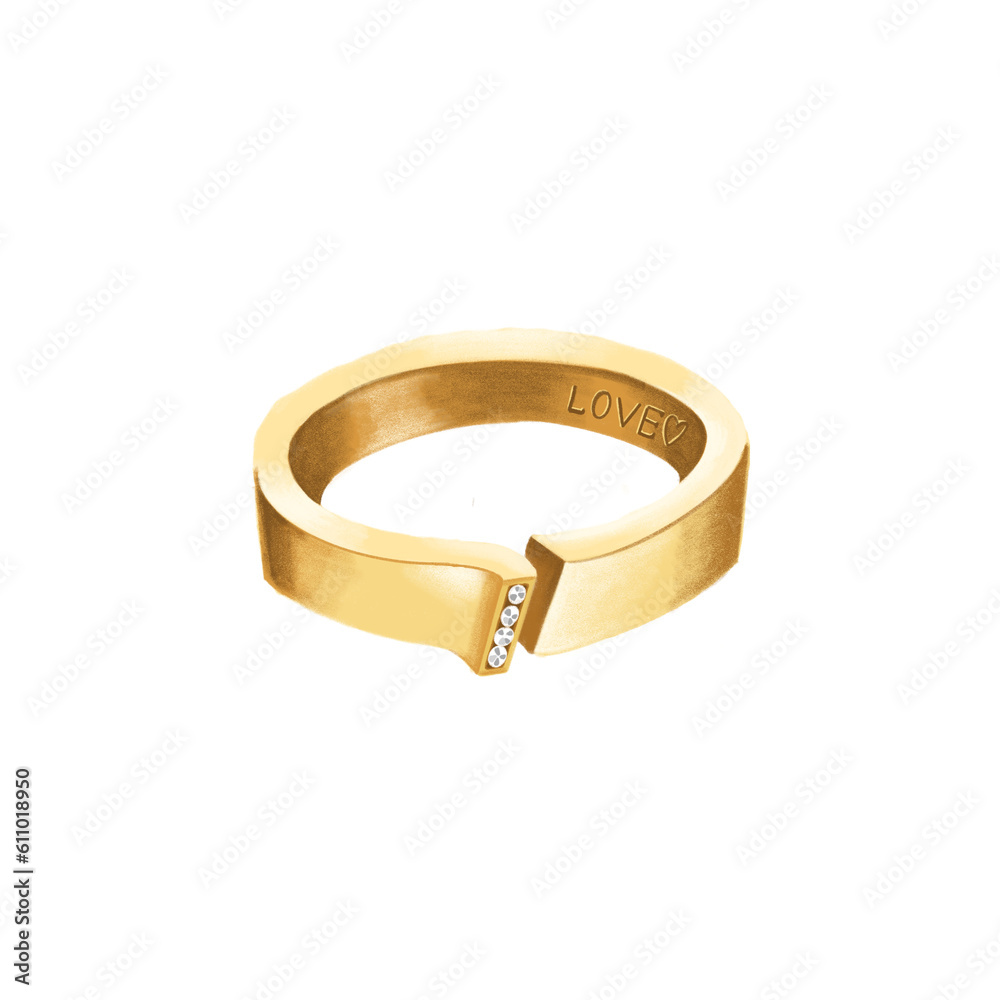 Proposal ring illustration and calligraphy Stock Illustration | Adobe Stock