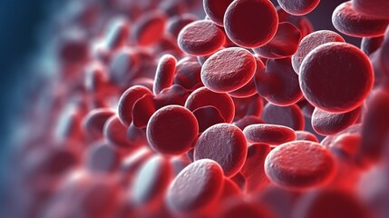 Blood cells in the body erythrocytes close-up. Blood cells. Generative ai