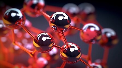 Abstract molecular design closeup. Generative ai