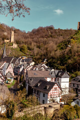 Wall Mural - Monreal historic village of half-timbered houses