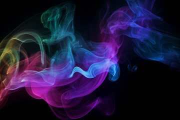 abstract colorful smoke on dark background