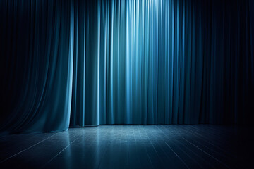 Blue Stage Curtain