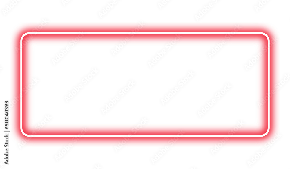Ilustración de Stock Neon red frame png. Glowing frame on transparent ...