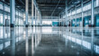© Sasint - Industrial building or modern factory for manufacturing production plant or large warehouse, Polished concrete floor clean condition and space for industry product, Generative AI