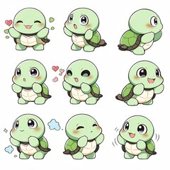  Set of cute Turtle