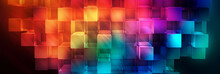 Abstract Wallpaper Of Translucent Colorful Cubes, Banner, Generative AI