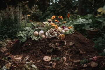 Wall Mural - compost pile, teeming with life and ready to be turned, created with generative ai