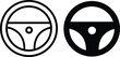 Car steering wheel icon vector. Bus or truck driver icon. 