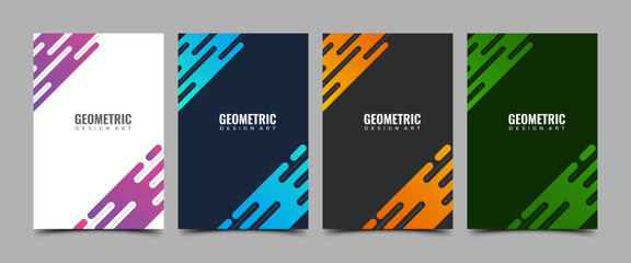 Wall Mural - Set of Abstract colorful geometric shapes poster vector design