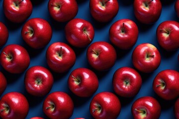 red apples on a blue background, Generative AI