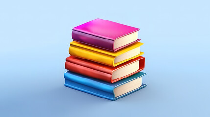 Wall Mural - 3d Books icon for web design isolated, Education and online class concept. Generative Ai