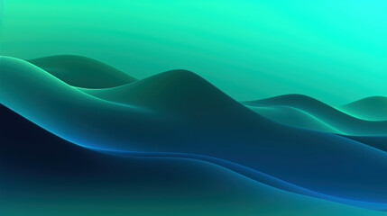 Wall Mural - abstract blue and green wave background, abstract ocean waves. generative ai