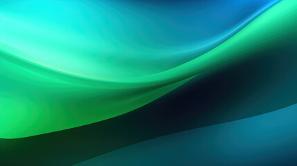 Wall Mural - abstract blue and green background with waves for design or presentation. generative ai