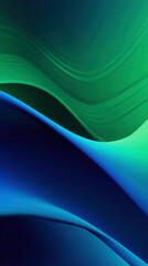 Wall Mural - abstract blue and green background with waves. generative ai
