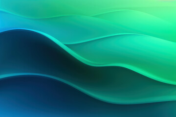 Wall Mural - abstract blue and green background with waves for design or presentation. generative ai