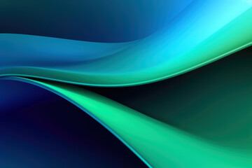 Wall Mural - abstract blue and green background with waves for design or presentation. generative ai