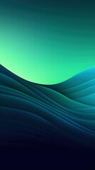 Wall Mural - abstract blue and green wave background, abstract ocean waves with northern lights. generative ai