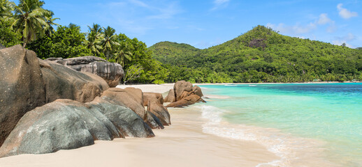 Wall Mural - Baie Lazare Beach in Seychelles.