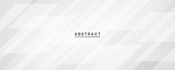 Poster - white geometric abstract background overlap layer on bright space with diagonal shapes decoration. m