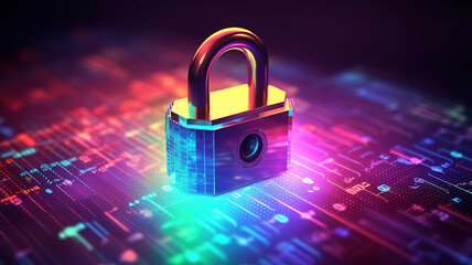 Poster - secure encryption of user's personal data, secure internet access. Generative Ai
