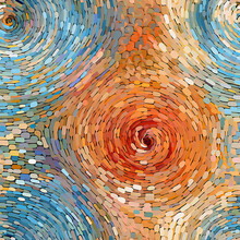 Fantasy Colorful Spiral Dreamy Mosaic Vortex Seamless Repeat Pattern [Generative AI]
