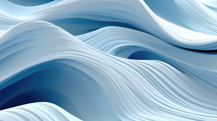 Wall Mural - A blue and white background with wavy lines. Abstract background created with Generative Ai Technology