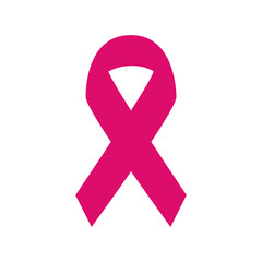 pink ribbon breast cancer awareness icon symbol design