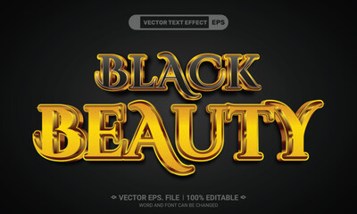 Poster - Black beauty 3d editable luxury text effect vector