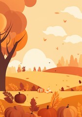 Wall Mural - Vector illustration of thanksgiving invitation and greeting card, prints and posters.illustration