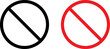 © WorldArt - Set of ban symbols. Circle sign stop entry and slash line. PNG