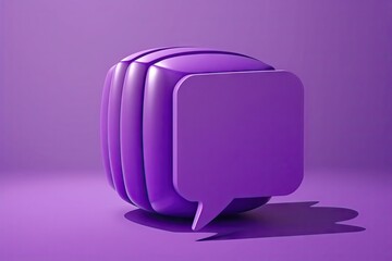 Wall Mural - Purple speech bubble on purple background