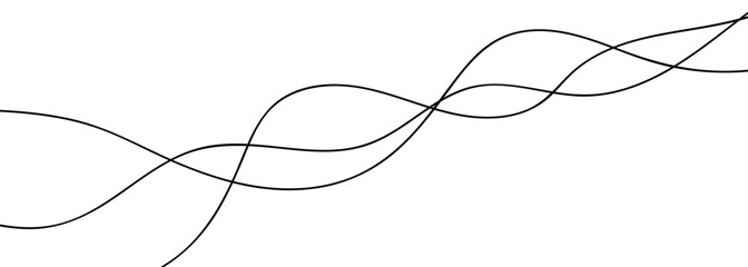 Curve wave line graphic template. Vector illustration isolated on white background