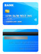 Blue credit card two sides, transparent background