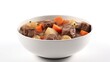 © DigitalParadise - A warm bowl of beef stew with carrots and potatoes on White Background with copy space for your text created with generative AI technology